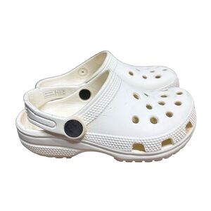 CROCS White Classic Clog Size 10 Toddler Slip On Comfy Water Beach Casual